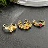 Red Zircon Enamel Dripping Open Ring Fashion Light Luxury High Sense Court Style Rhombus Personality Ring