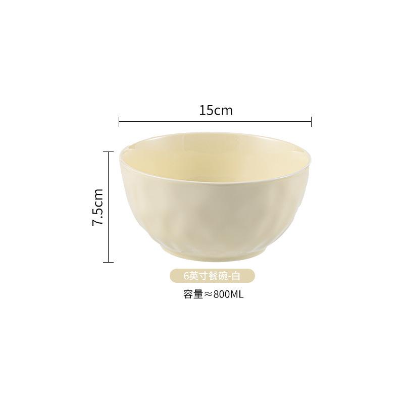 Cream Style 8 Inch Large Soup Bowl Home New Large Ceramic Instant Noodle Bowl Drinking Soup Underglaze Color Large Bowl Soup Bowl