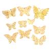 50 ks/sada Zlaté kovové filigránové duté motýlí přívěsky Craft DIY výroba šperků
