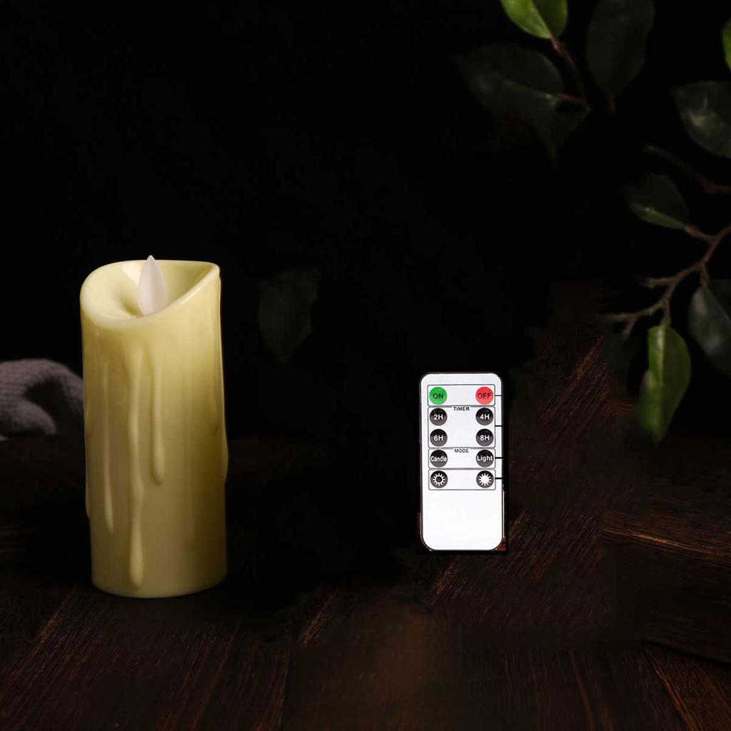 1/3/6 PCS Fernbedienung Religiöse Kirche LED Kerzen, 12,5 cm/5 Zoll Höhe Votiv Kunststoff Stumpenkerzen Tropfen