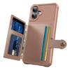 ZM03 For iPhone 16 Case with Card Holder PU Leather+TPU Phone Back Cover