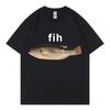 Divertente Fih Fish Meme T-shirt Alta Qualità Moda Manica Corta Uomo e Donna Casual Ampia Cotone T-shirt Estate Street Top