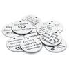 Louleur 10 Styles Stainless Steel Rhodium Pendants Stamping Tag Round Letter Charm Pendant for DIY Necklace Bangle Makings