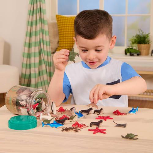 Terra Sea Animal World - Set of 60 Sea Creature Figures (12 Species) - Animal Toys for Ages 3 and Up - Authentic