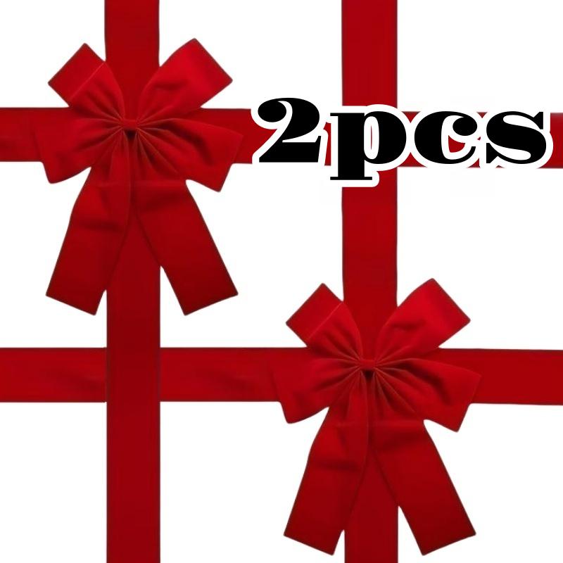 1/2pcs Christmas Door Hanging Bow Decoration Large Red Ribbon Festive Front Door Atmosphere Access for New Year Birthday Decor
