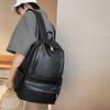 Schoolbag Backpack Female Korean Version Harajuku College Student Schoolbag Junior High School Students Simple Solid Color Large Capacity Student