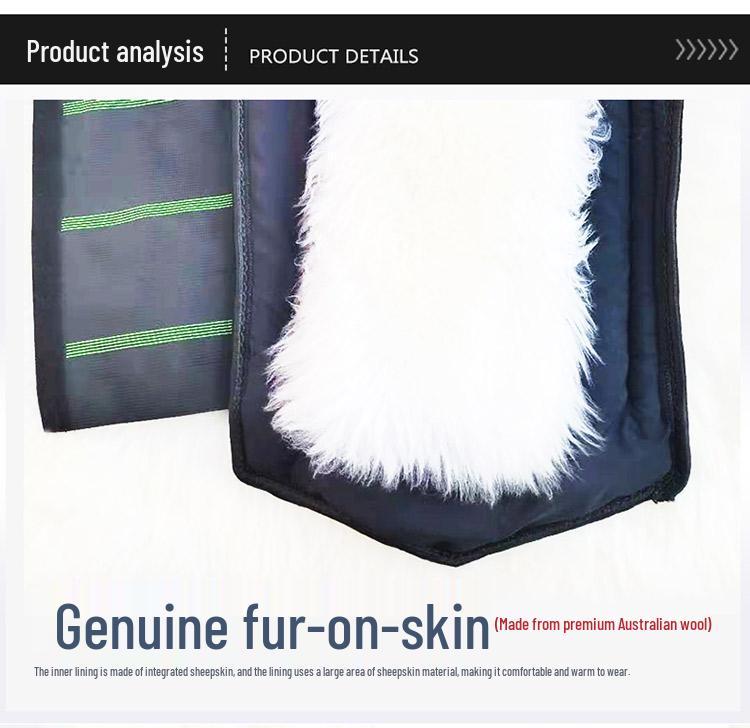 Extended Sheepskin Wool Leg Warmers - Windproof and Thickened Knee Pads for Winter Cycling & Cold Protection
