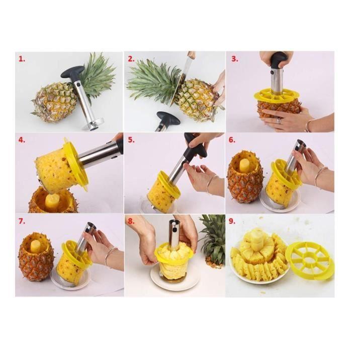 Pineapple Cutter - Stainless Steel - Plastic Handle - Silver - 1 Piece