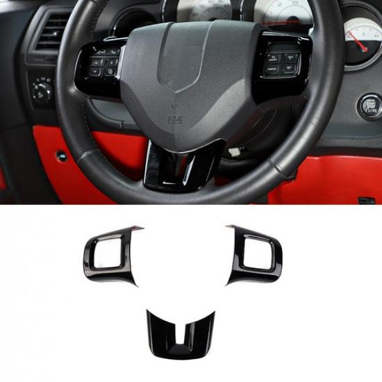 

Black Steering Wheel Decor Trim Cover for Dodge Charger Challenger Durango 09-14