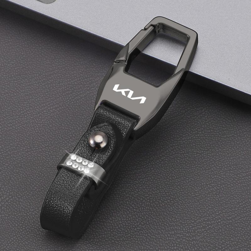 2026 Het Bilklistermärke Bil Metall Läder Nyckelring Zinklegering Nyckelring Tillbehör För KIA Sportage Ceed Sorento Cerato Optima Picant