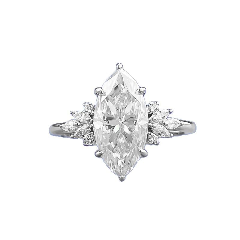 Luxury Inlaid Full Diamonds Ring Engagement Fashion Horse Eye Rings for Women High-end and Unique Design Wedding Jewelry Gift