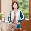 Mom's Stylish Autumn/Winter Zipper Jacket: Figure-Flattering Knit Cardigan for Middle-Aged and Elderly