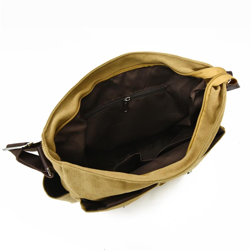 Men's Retro Canvas Messenger Bag – Casual Crossbody Sling with Adjustable Strap for Outdoor & Travel Use