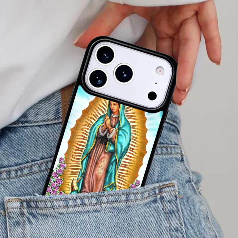 Virgin of Guadalupe Phone Case for iPhone 17ProMax 12 13 14 15 16e 17 Pro Max Plus Air Cover