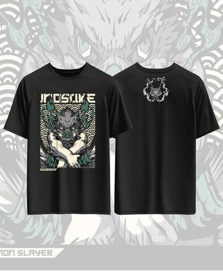 Demon Slayer Hashibira Inosuke Anime Bedrucktes Baumwoll-T-Shirt für Männer und Frauen Lässige Mode Übergroßes Anime-Fanartikel-Kleidung