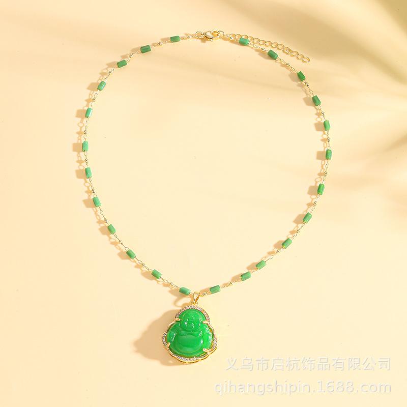 Maitreya Buddha Necklace Retro Ethnic Style Hip Hop Atmosphere Men'S And Women'S Accessories