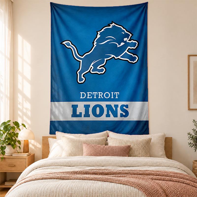 Detroit Lions Tapestry Highquality for Decorating Living Room Bedroom Dorm Walls Ideal As Bedroom Wallart Orholiday Gift