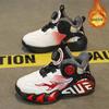 teenager Kids Sneakers Boys Girls Button Breathable Mesh Running Shoes Casual Basketball