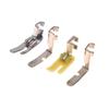 Set di 4 piedini premistoffa con cerniera per vecchie macchine da cucire (Piedino premistoffa in ferro, piedino premistoffa in plastica, foro sinistro e foro destro lato singolo)