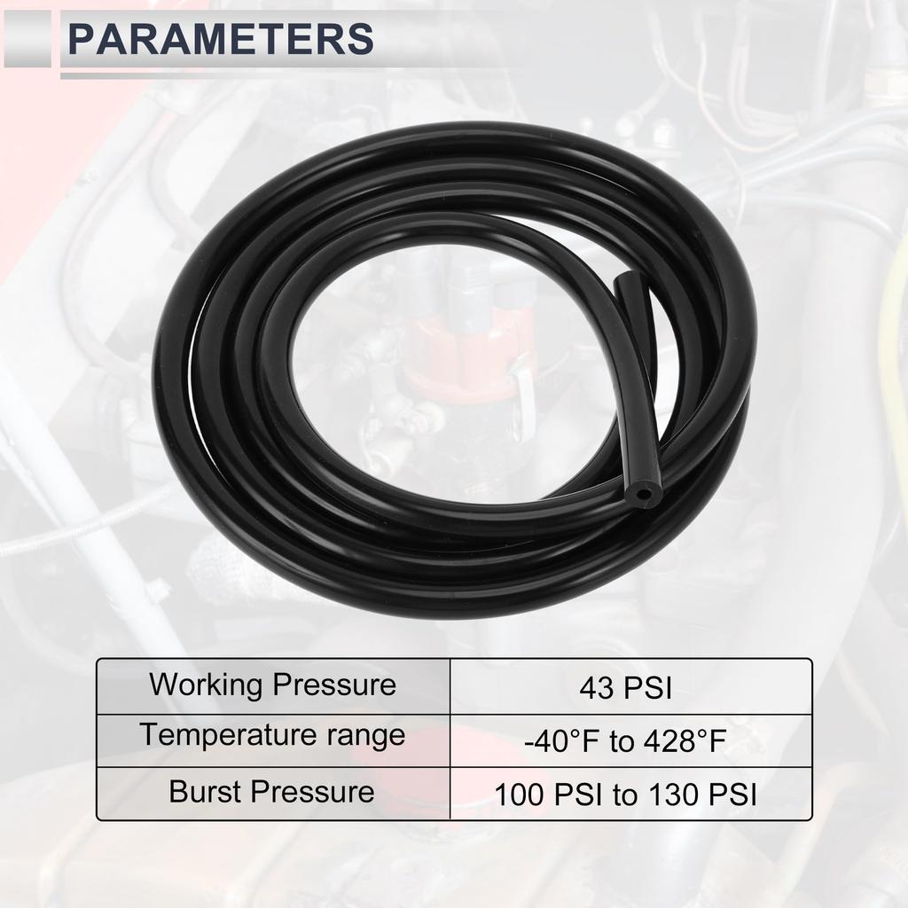 RATCHROLL 1pc Universal Silicone Vacuum Tube Hose High Temperature 5.5FT 3/16" 4mm ID 3.0mm
