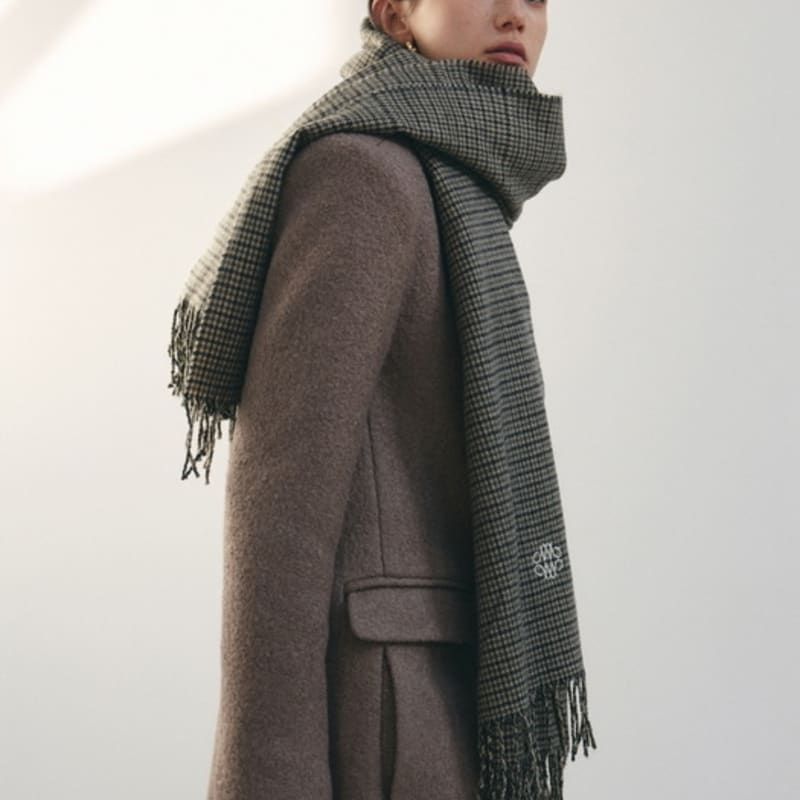 

NICK&NICOLE NICOLE MILD CHECK MUFFLER_KHAKI ONE