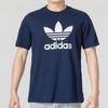 Adidas Originals Trefoil Letter Logo Print Crew Neck Short Sleeve T-Shirt Men Tops Navy IA4814