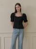 Peulomdeimomeonteu Satin Strap Button Blouse_Black
