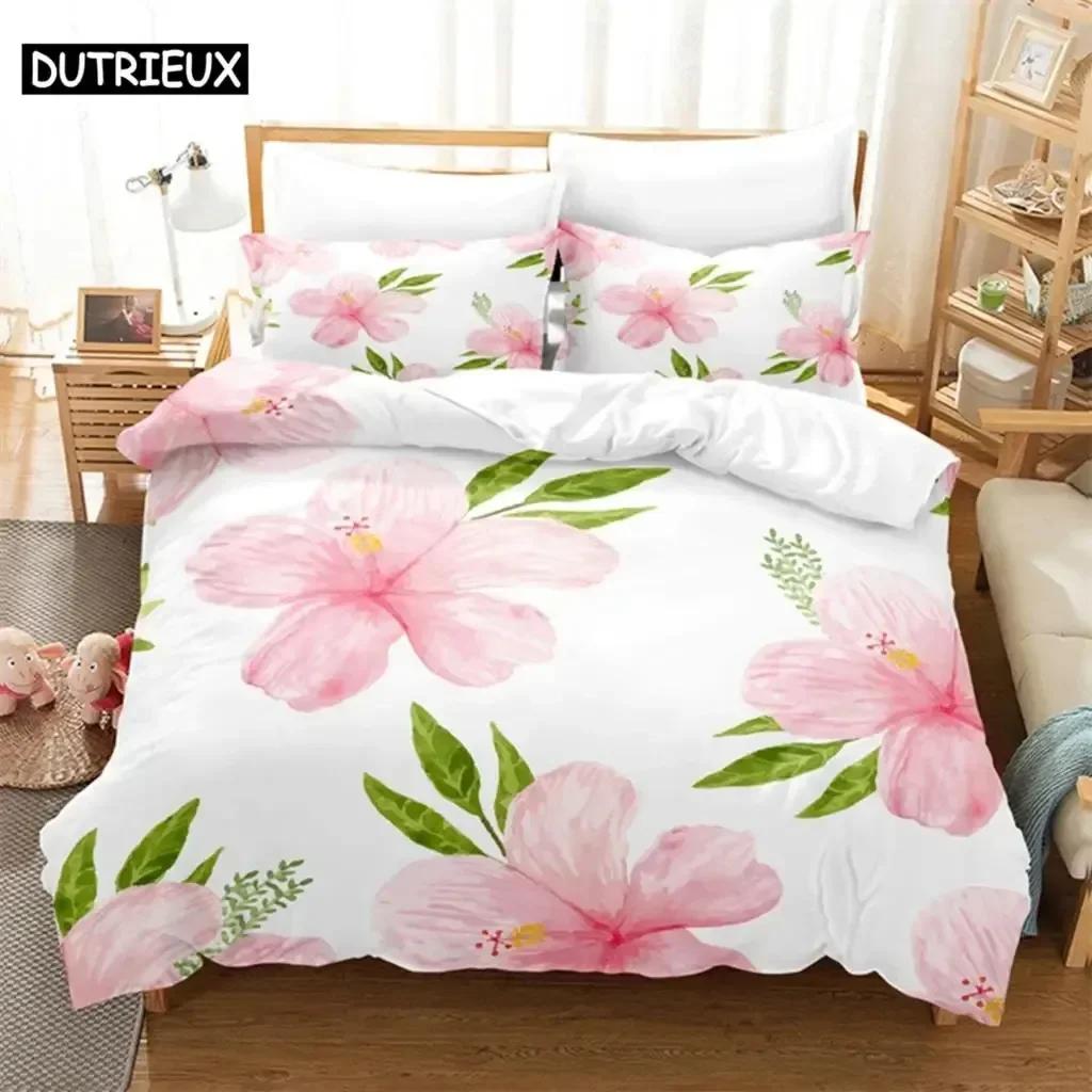 Pink Rose Couple Bedding Set For Bedroom Soft Modern Bedspreads Comefortable Kids Duvet Cover Quilt Cover And Pillowcase