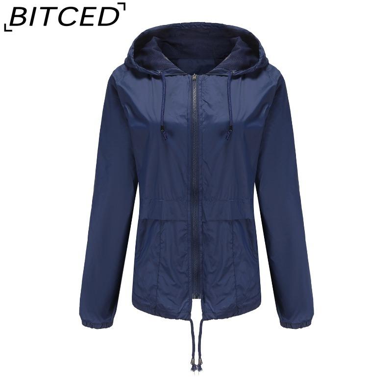 BITCED Hooded Outdoor Raincoat - Short Trench-Style Cardigan Jacket