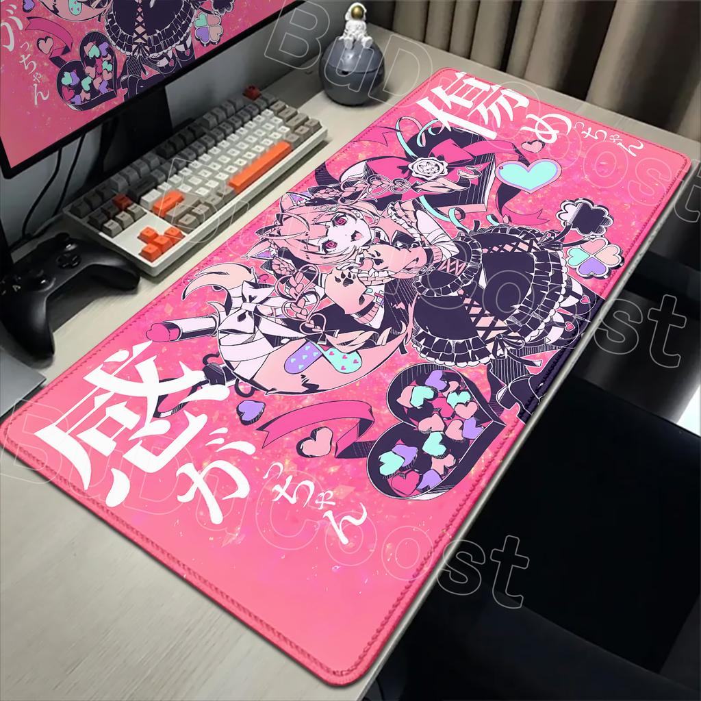 Cute Pink Anime Girl Hakui Koyori Mouse Pad Kawaii Hololive Large Table Mat Laptop Keyboard Pad XXL Mousepad PC Gamer Carpet Mat