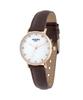 Lenomasigye Slim Cubic Mother-Of-Pearl Brown Women'S Leather Watch Re530Br