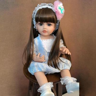 Poupées jumelles Reborn Baby Girl 55 cm en silicone vinyle réaliste princesse cheveux longs poupée Bebe Reborn cadeaux d'anniversaire fabriqués par KEIUMI