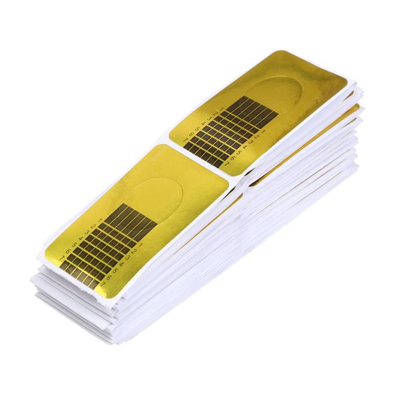 Gold Rectangle Nail Forms for Gel and Acrylic Extensions, 500 pcs