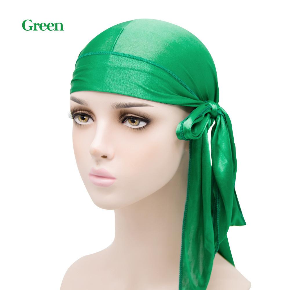 Unisex Adult Long Tail Satin Doo Rag Durag Bandanas Cap Pirate Hat Turban Men Hip Hop Headband Biker Headwrap Women Headwear