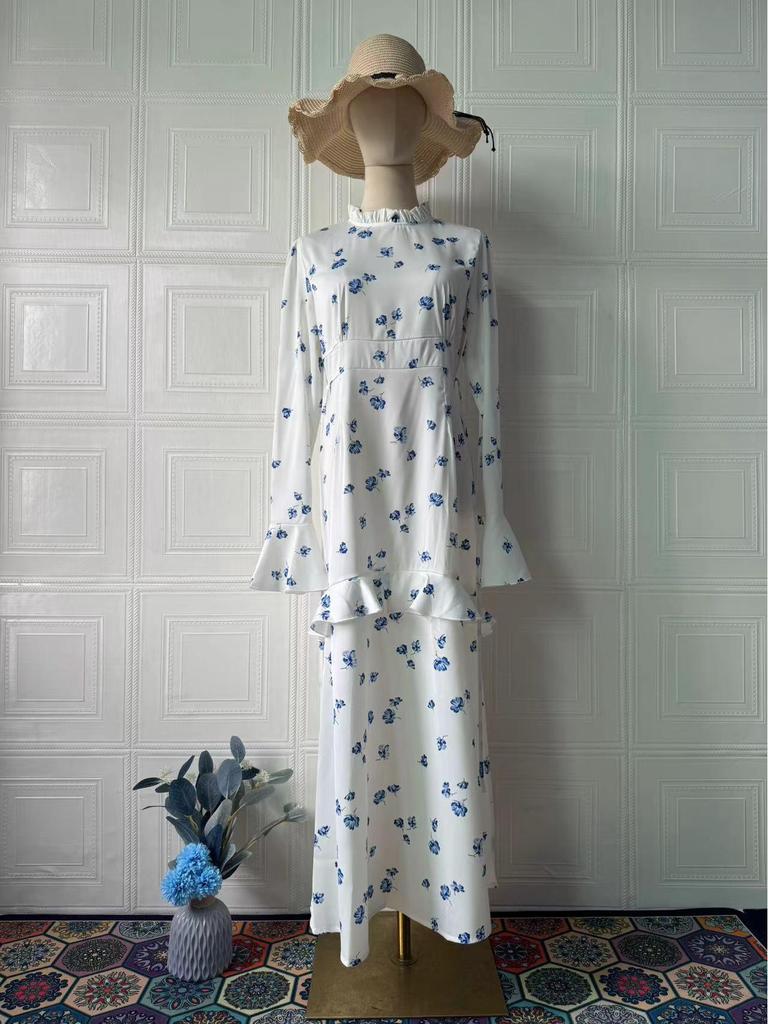 Slim Fit Floral Ruffle Dress - Gentle Spring 2025 Collection