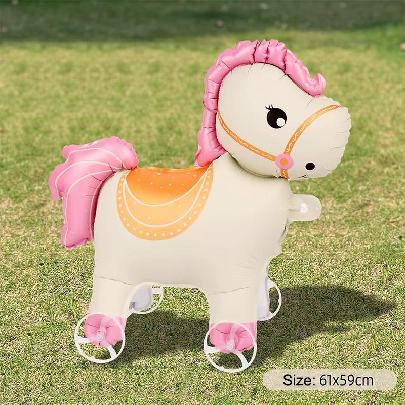 4D Cartoon Foil Balloons Elephant Stand Walking Balloon With Wheel For Kids Birthday Party Decoration Baby Shower