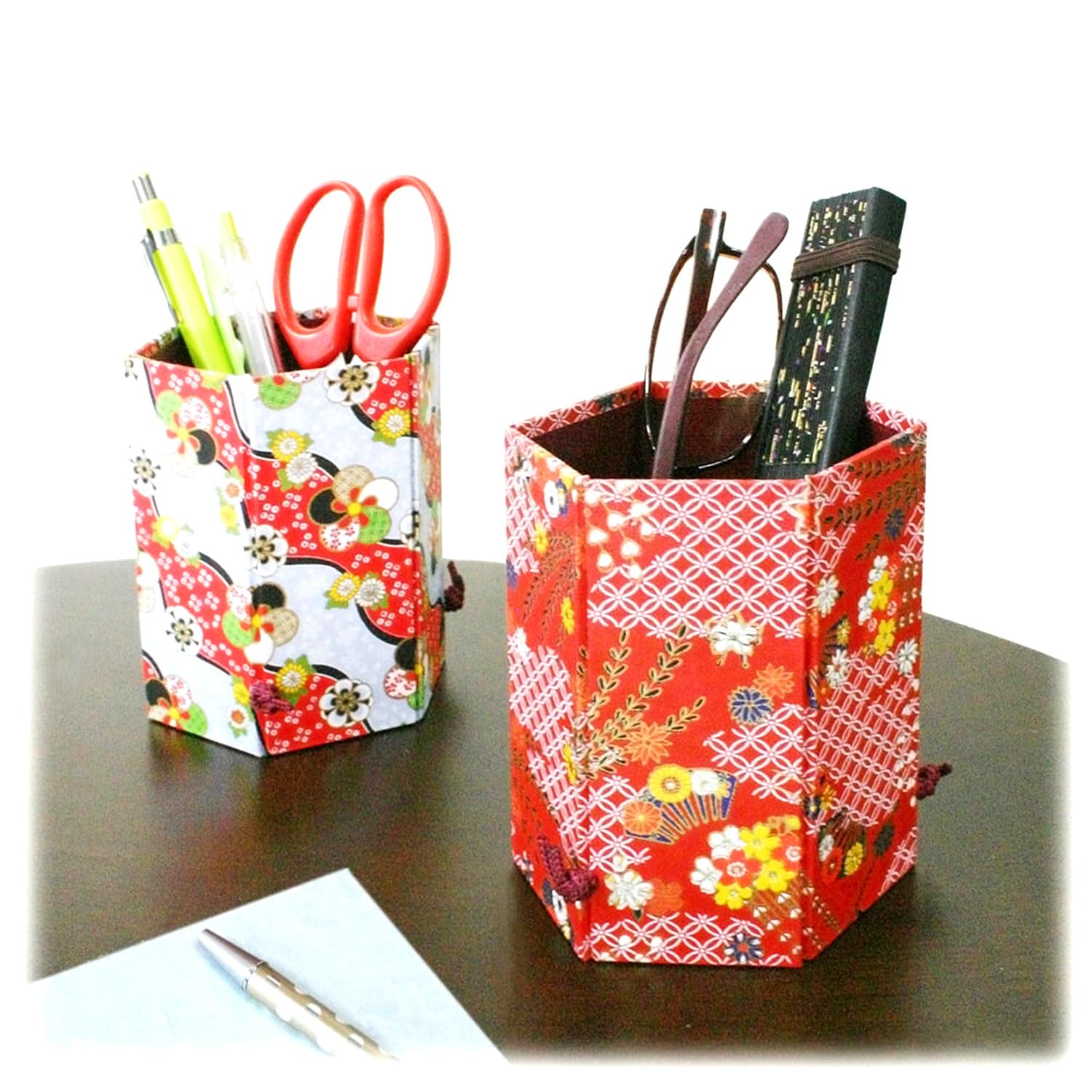 

Hexagonal Washi Paper Brush Easy to Japanese Holder, Assemble, Accessories, Kyo-Yuzen (5 Colors)