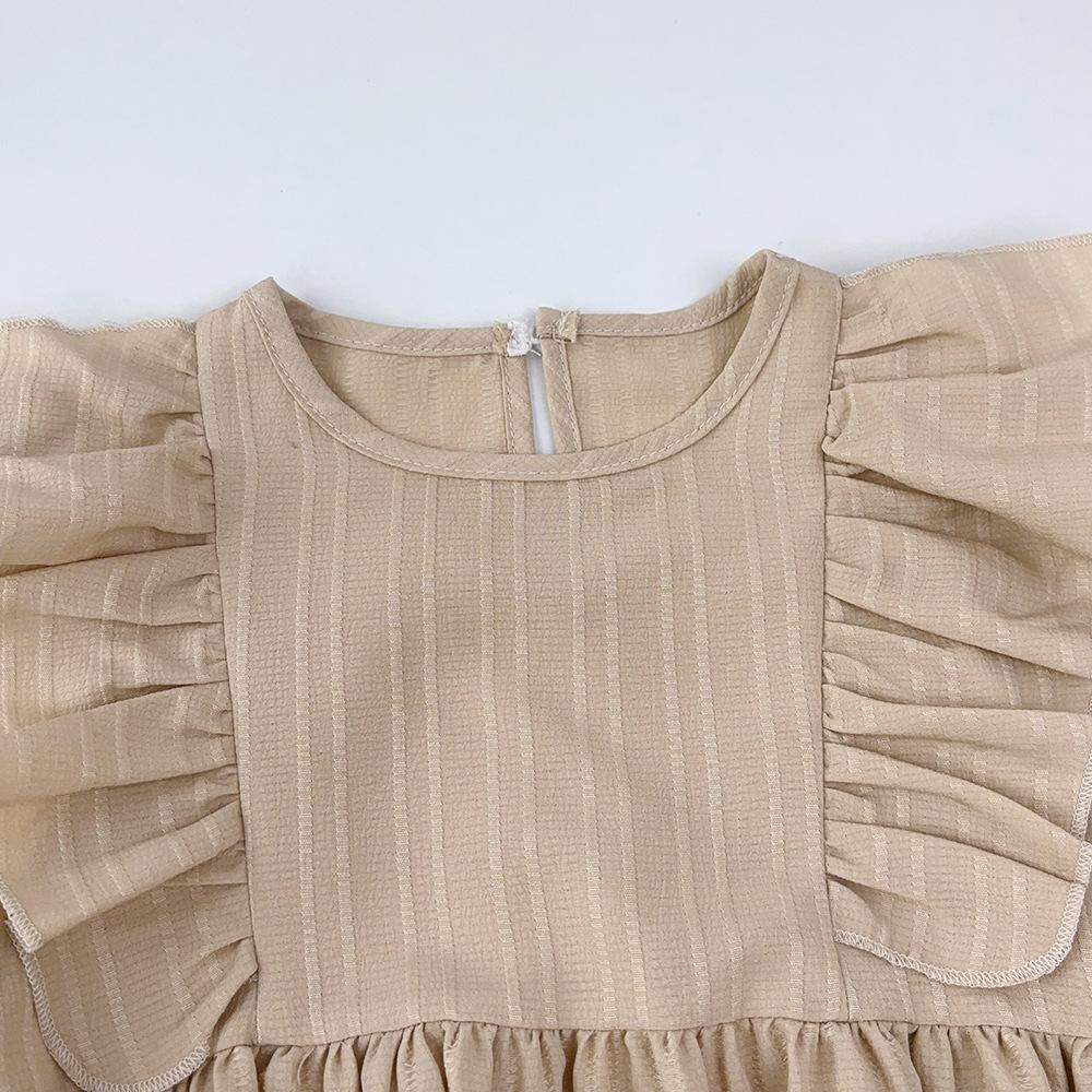 Spring and Autumn New Korean Style Children's Dress with Ruffled Long Sleeves Princess Dress Vintage Style Girls' Dress