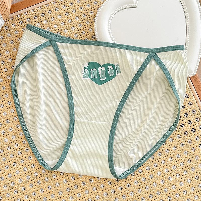 Damska Antybakteryjna Dziewczęca Bielizna Seksowne Majtki z Wysokim Rozcięciem Oddychający Krocze Słodkie Czyste Pragnienie Majtki