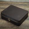Retro Crazy Horse Cowhide Leather Watch Box - 10-Slot Handcrafted Storage for Wristwatches