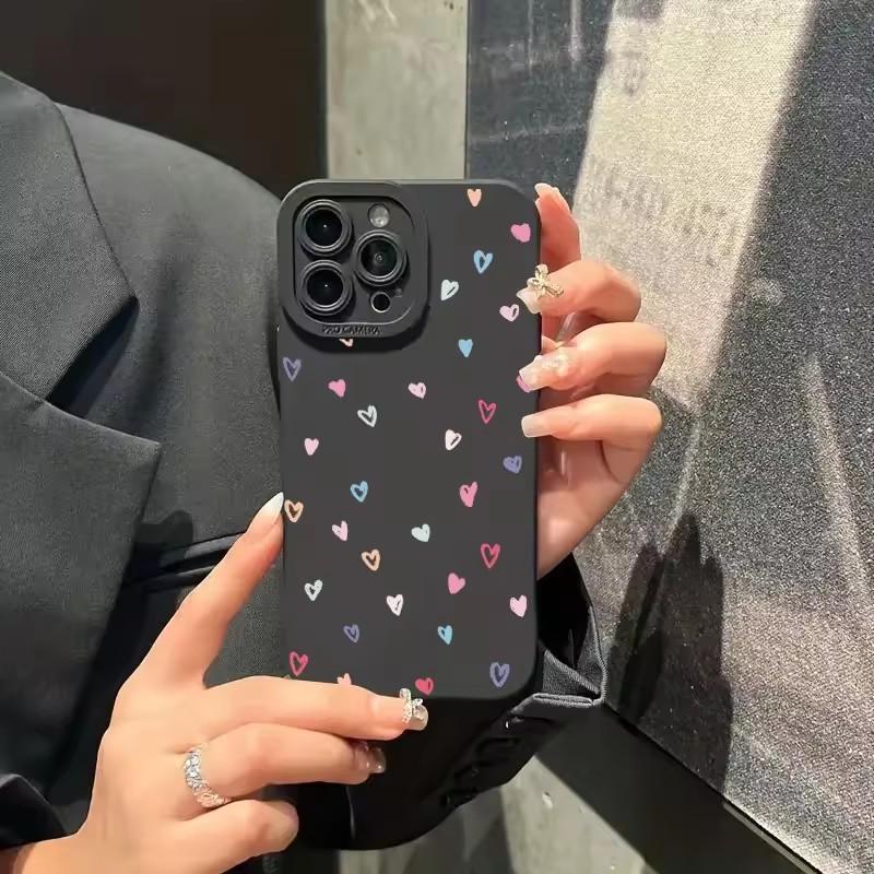 Colorful Small Love Heart Silicone Phone Case For Samsung Galaxy S25 S24 S23 Ultra S22 Plus S21 FE S20 A55 A54 A35 A15 Cover