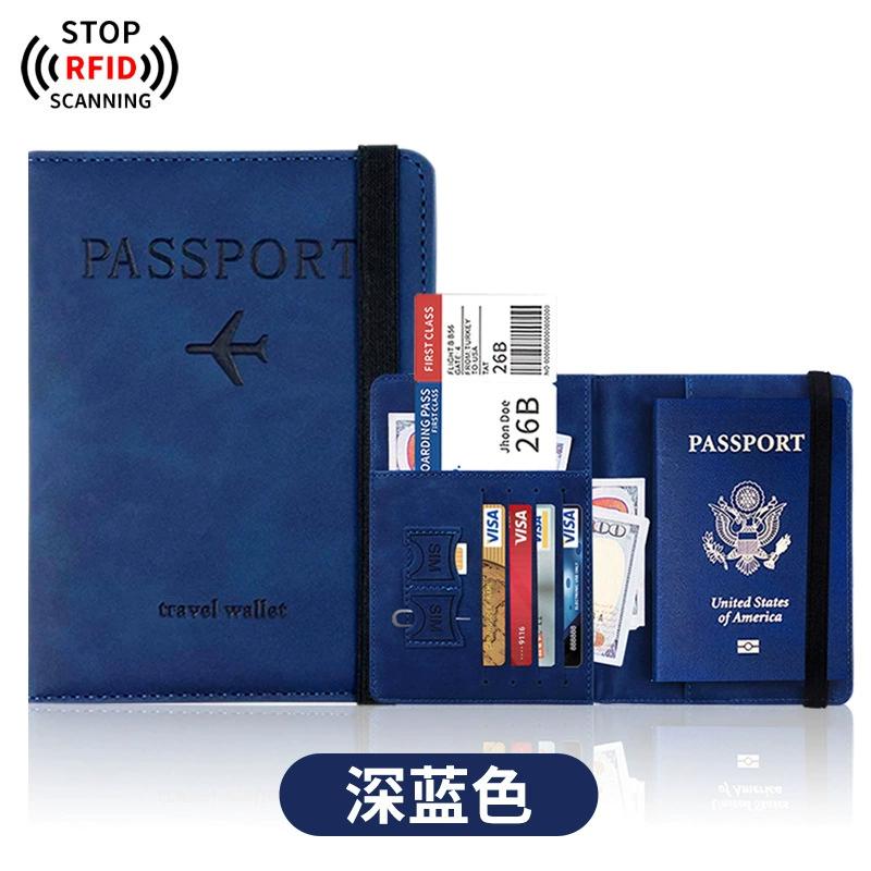Women Men RFID Vintage Business Passport Covers Holder RFID Blocking Leather Card Case Passport Holder Cover Wallet Travel Accessories