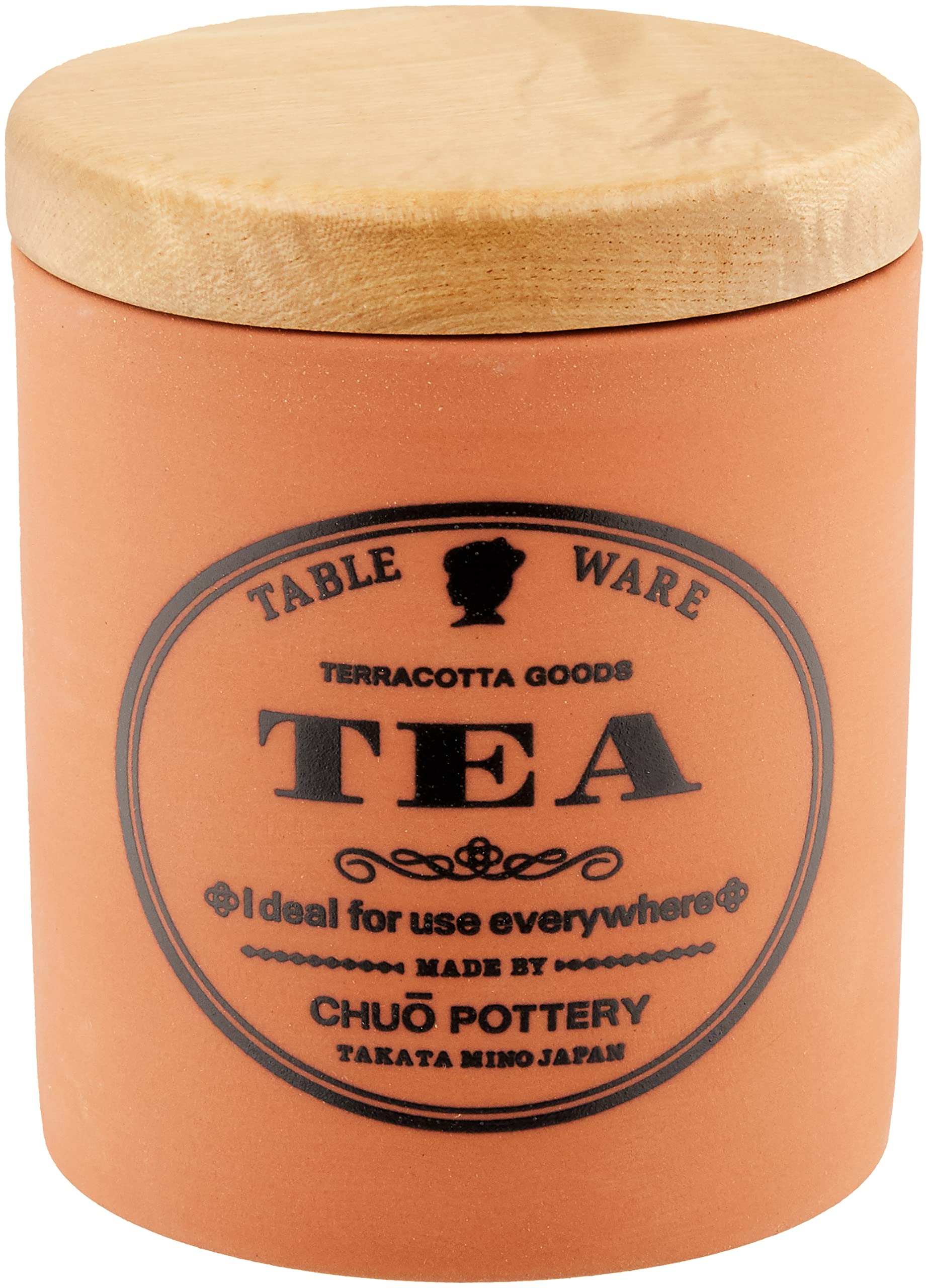 Mino ware terracotta canister, tea style, K60707