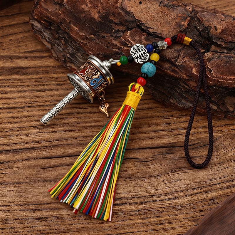 Ethnic Style Colorful Tassel Pendant Keychain Boho Handbag Charms Car Hanging Ornament for Girls Accessories