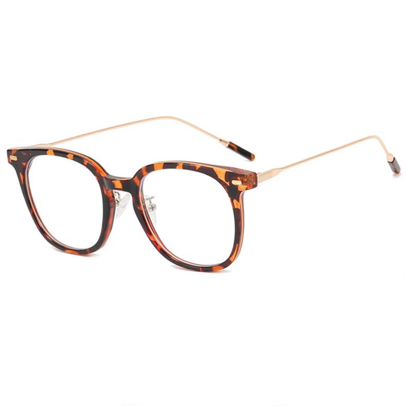 Design Fresh Korean Style Frame Anti Blue Light High Vision Glasses 0 Degree Decoration Eyeglass Customizable Prescription Lens