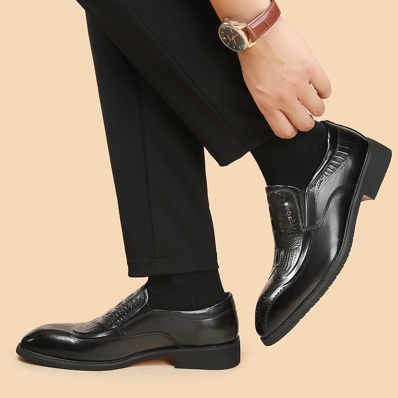 New Designer Mens Genuine Leather Shoes Trend Luxury Brand Business Pointed Toe Leather Shoes Casual Shoes Leather Men's Loafers