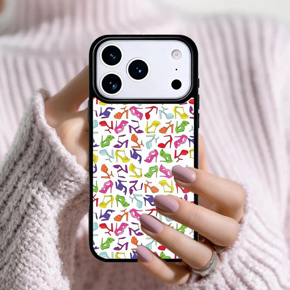 Fashion High Heels Girl Flower Phone Case For Apple iPhone 17 Air 16E 15 14 Plus 13 12 11 Pro Max Mini Funda Cover