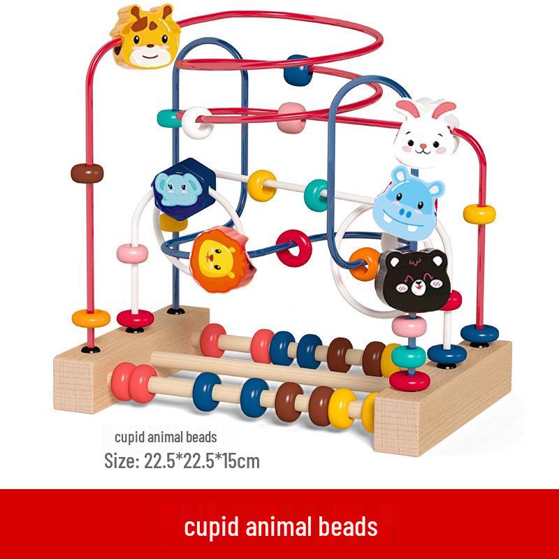 Multifunctional Bead Maze and Block Toy for Infants and Toddlers Ages 0-3 Years
