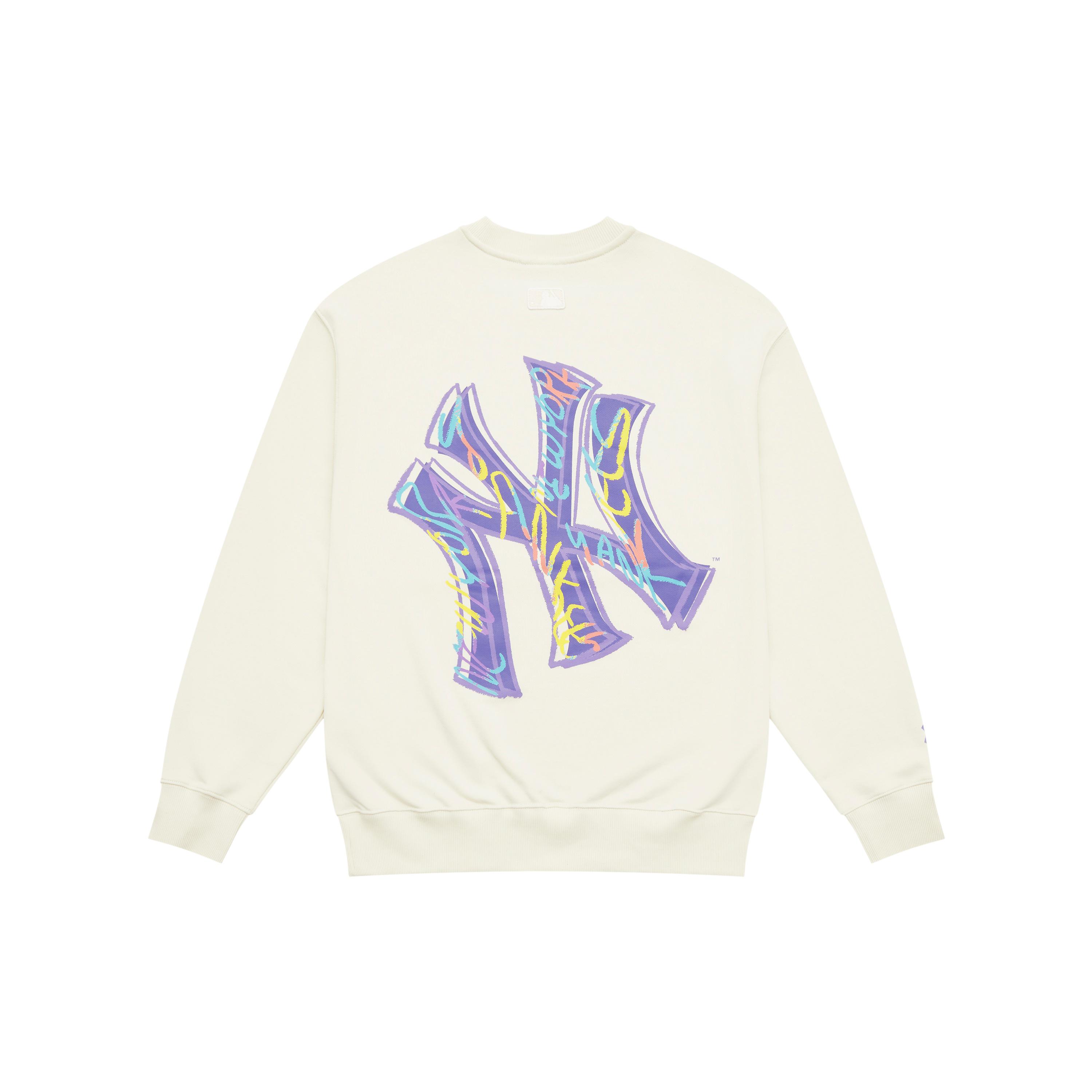 MLB New York Yankees Basic Collection 24FW Crew Neck American Style Sweatshirt Unisex Cream 3AMTB1344-50CRD M
