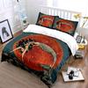 Mermaid and Red Moon Waves Bedding Duvet Cover Set Duvet Cover Pillowcases  (1*Duvet Cover 2*Pillowcases, without duvet insert)